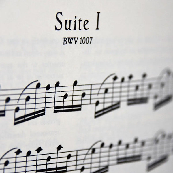 Artistic closeup of a sheet of music